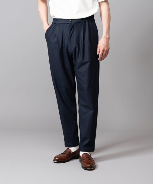 MR.OLIVE / COMFORTABLE STRETCH BRUSHED CLOTH / WIDE TAPERED EASY PANTS ミスターオリーブ/コンフォータブル ストレッチクロス/ワイドテーパードイージーパンツ